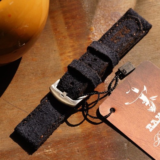 Dây đồng hồ RAM Leather 1961 cho CASIO 1200, AE 1200, 1300, 1100, A159 , A168 , Size 18 da bò lộn navy