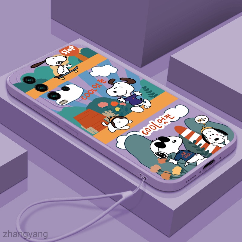 Ốp Điện Thoại Silicon In Hình Snoopy Có Dây Đeo Cho Redmi 9t 9c 9a 8a 6a 6 5a