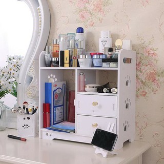 Kệ mỹ phẩm chân chó Loại To 2 ngăn kéo siêu cute kích thước 38x38x17cm