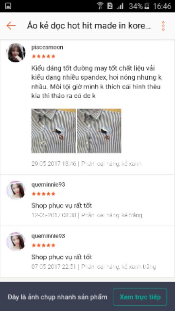 Áo sơ mi kẻ sọc made in korea