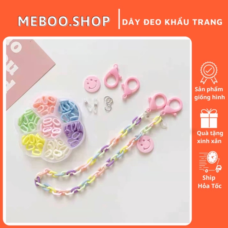 Tự làm dây đeo khẩu trang + vòng tay mẫu hộp hoa 7 màu