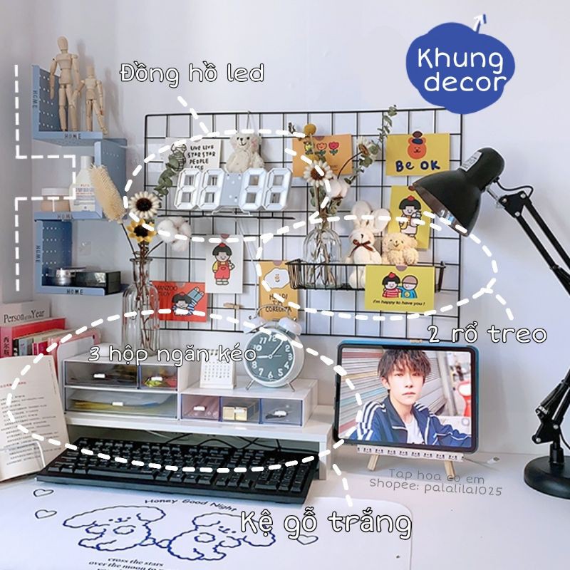 SET 8 MÓN DECOR BÀN HỌC CHUẨN TIKTOK TRENDY HÀN QUỐC