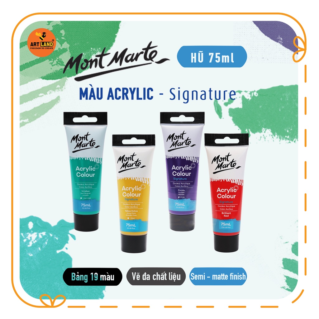 Tuýp Màu Vẽ Acrylic Mont Marte Signature Colour 75ml/chai Sáng tạo không giới hạn