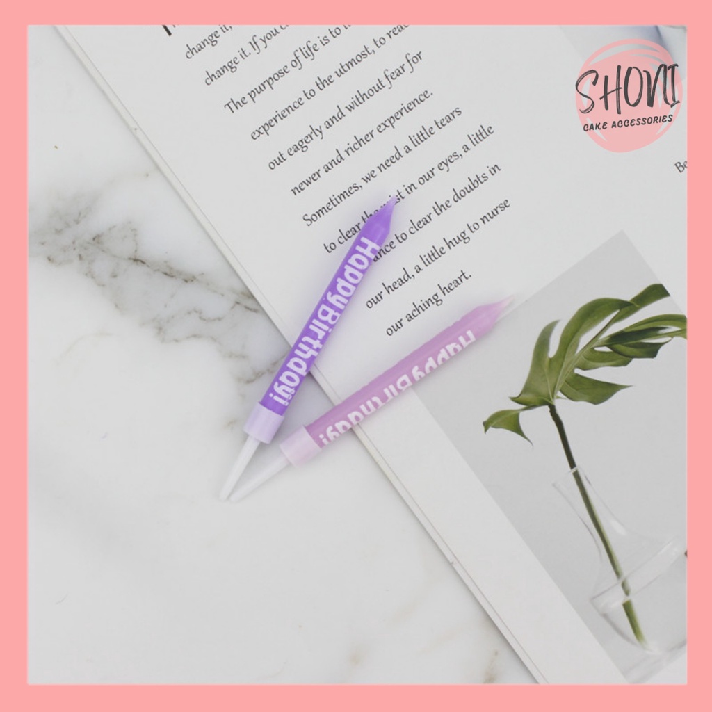 Nến Sinh Nhật Hàn Quốc HPBD Nhiều Màu Sắc Trang Trí Bánh Kem