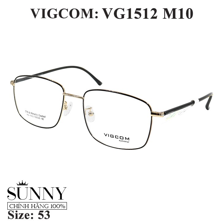 VG1512 - gọng kính thời trang Vigcom chính hãng, thiết kế dễ đeo bảo vệ mắt