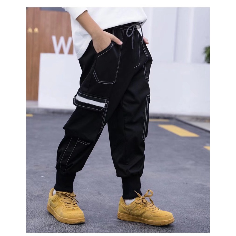 Quần Dài Dáng Rộng Chất Liệu Cotton Phong Cách Retro Nhật Bản Thời Trang Cho Bé Trai