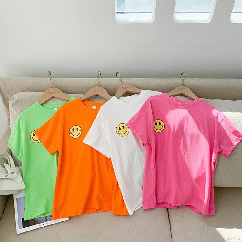 Đầm Thun Cotton Tay Ngắn In Họa Tiết Phong Cách Hàn Quốc Thời Trang Mùa Hè Mới Cho Bé Gái