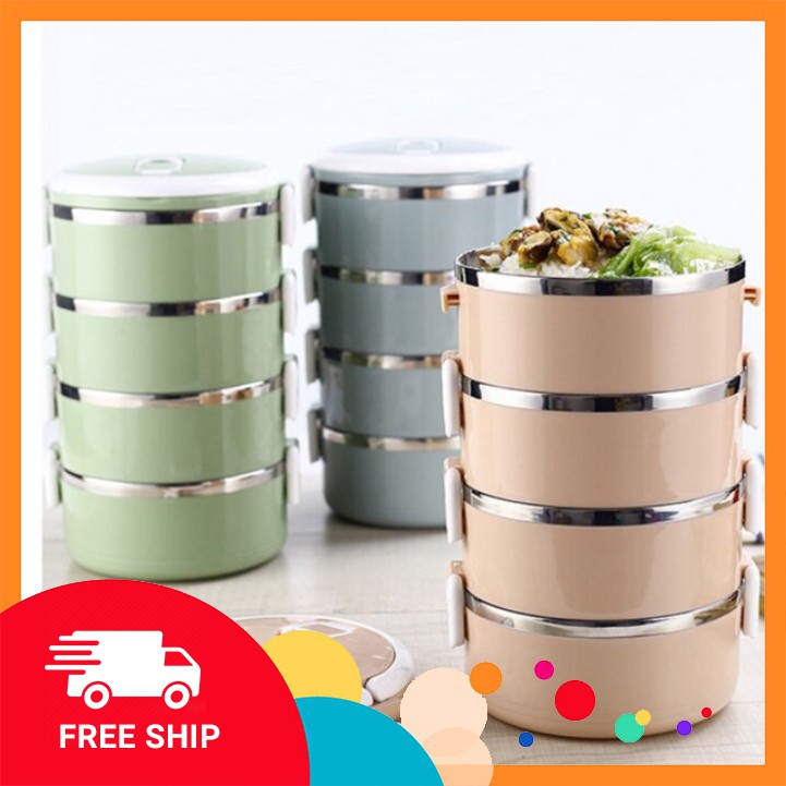 Cặp lồng cơm Lúa mạch 3 tầng và 4 tầng