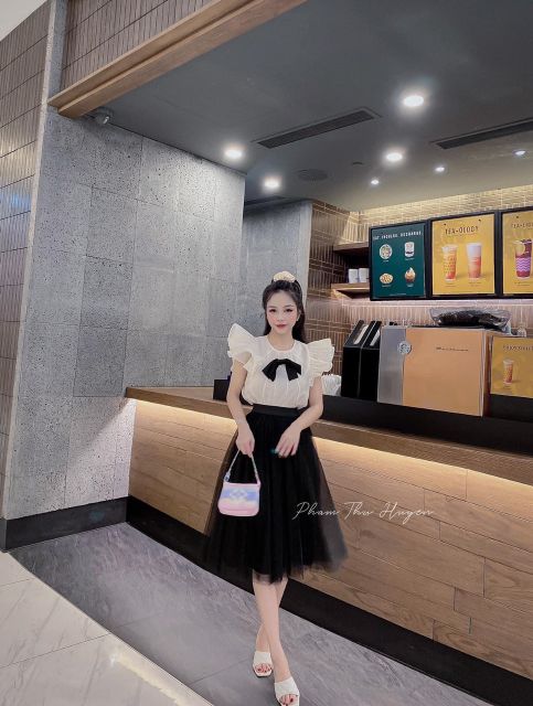 Áo đũi tơ lạnh cánh tiên có nơ ngực