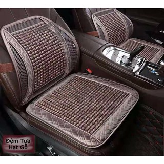 Bộ tựa lưng và Đệm ghế Hạt gỗ cao cấp cho xe ô tô