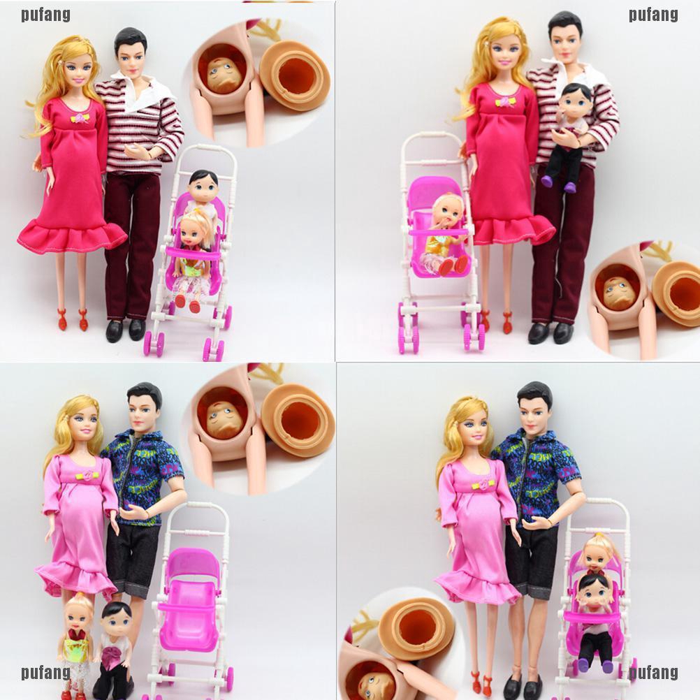 Bộ đồ chơi búp bê Barbie mang thai 6 món giáo dục gia đình cho trẻ