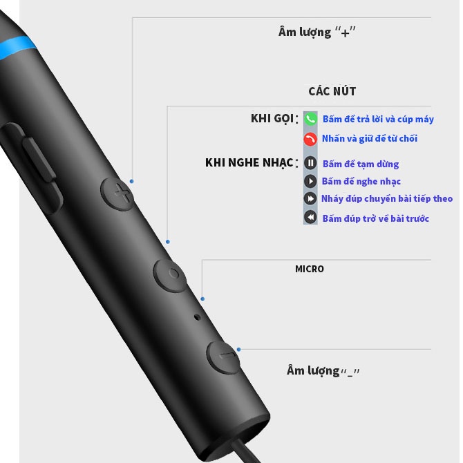 Tai nghe Bluetooth Hitoor BT10 không dây đeo cổ Âm thanh nổi trong tai - Thể thao chạy ngoài trời không thấm mồ