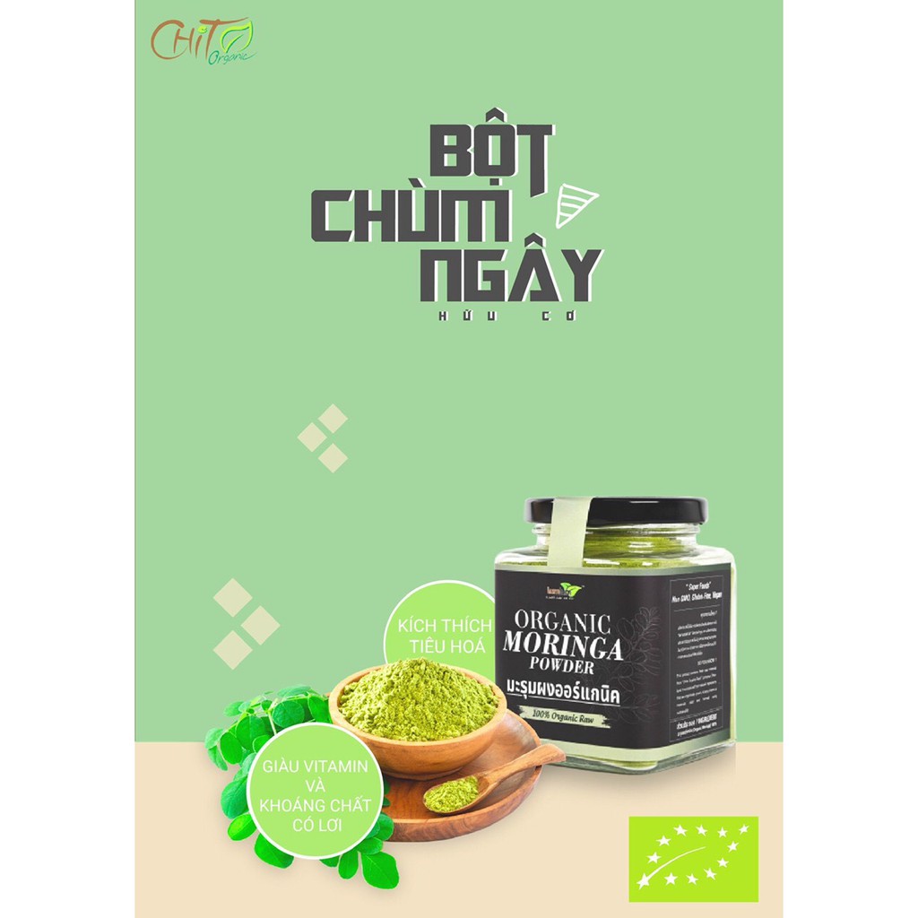 Bột chùm ngây hữu cơ 150g Lumlum Organic Moringa Powder