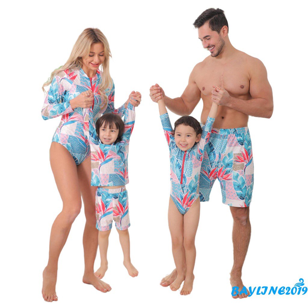 Bộ Đồ Bơi Liền Thân Tay Dài Họa Tiết Hoa Xinh Xắn Cho Bé | BigBuy360 - bigbuy360.vn