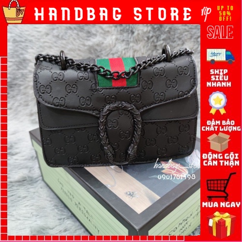 ❣️FREESHIP❣️ Túi Xách Nữ GC Đầu Rồng Gắn Đá Chất Da Đẹp Dây Xích Thời Trang Cực Xinh LN13 shop handbags_store tuyển sỉ
