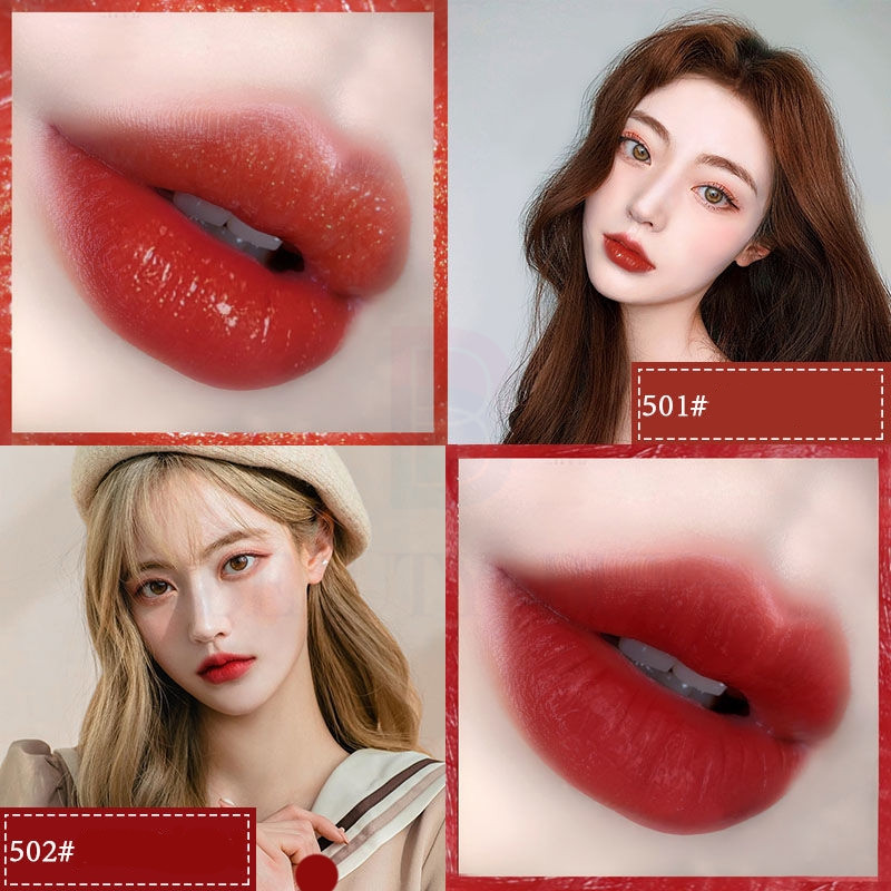 ☝️💐Popularity Explodes💥 Six Packs Palace Museum Chinese Wind Matte Lip Tint Lip Tent Matte Lipstick Tint Moisture Liquid Lipstick Lip Glazed Suit Do Not Lose Color Don'T Touch The Cup Lipstick Lip Gloss Lucky Color Daily Necessities 6114