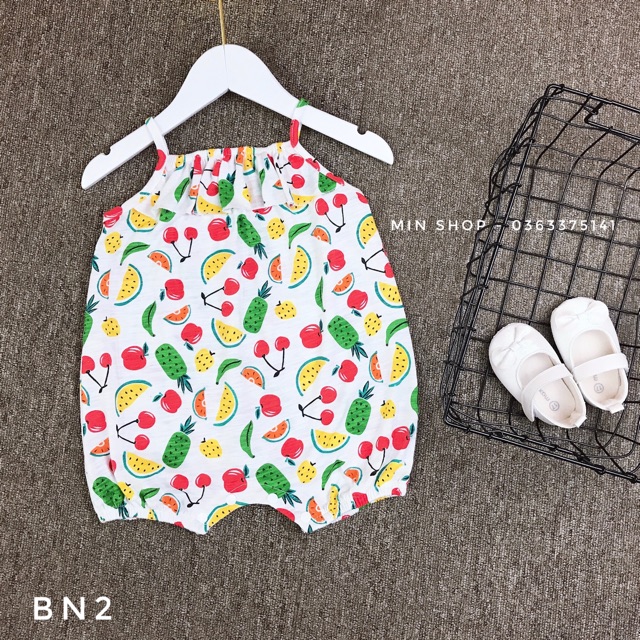 Body đùi 2 dây bé gái ( hoa quả)
