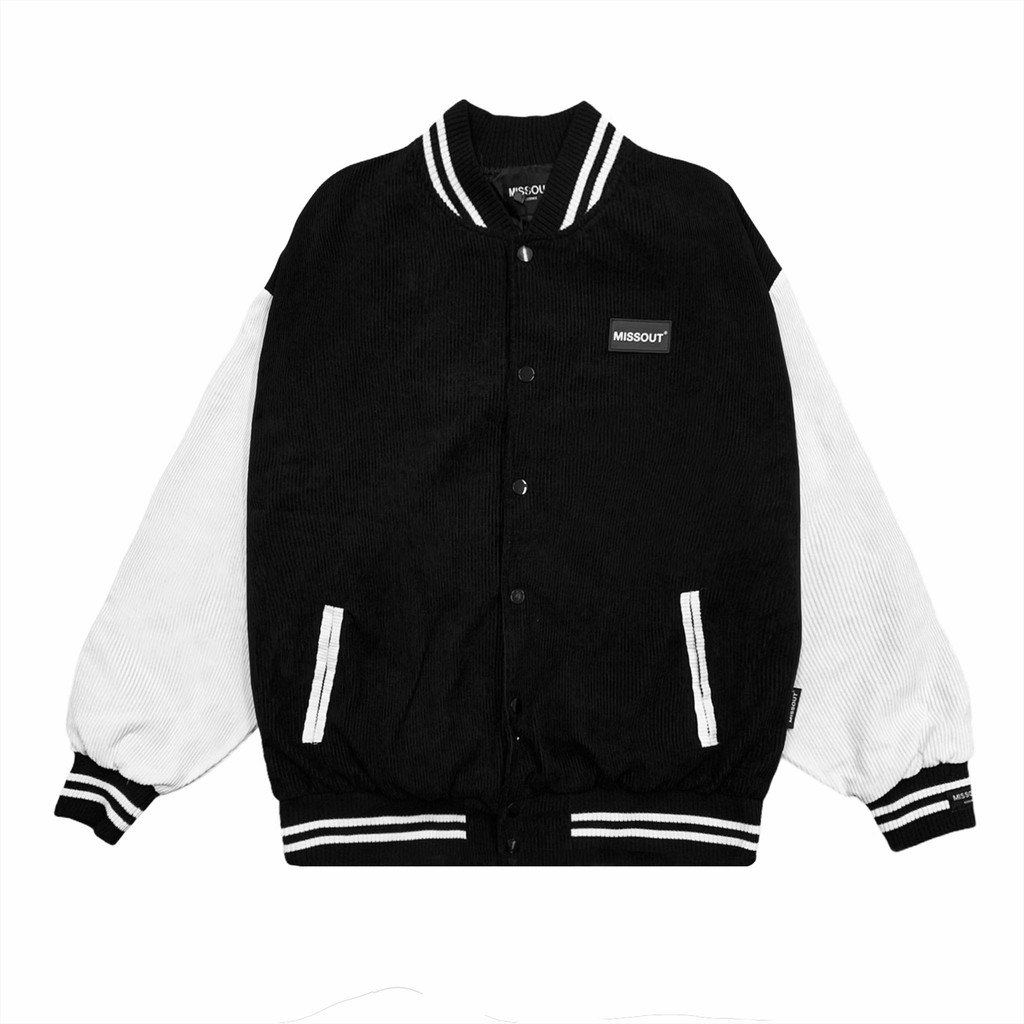 ÁO KHOÁC FABRIC BOMBER BLACK & WHITE