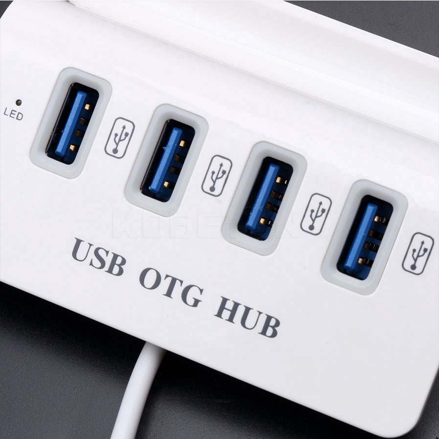 [Mã CBSW1109 giảm 12% đơn 150K] Thiết bị chia 4 cổng USB 3.0 OTG tốc độ cao tích hợp giá đỡ điện thoại