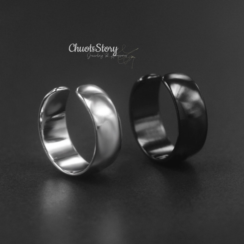 Khuyên tai nam nữ trơn tròn không cần bấm lỗ cá tính, bông tai titan thời trang unisex - KTU0019 - ChuotsStory