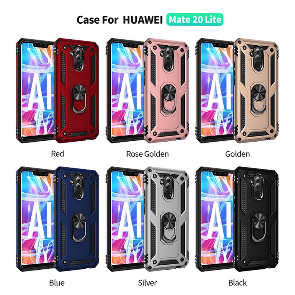 Ốp điện thoại PC cứng kèm vòng đỡ ngón tay chống sốc cho HUAWEI MATE 20 X PRO 20X HUAWEI MATE20