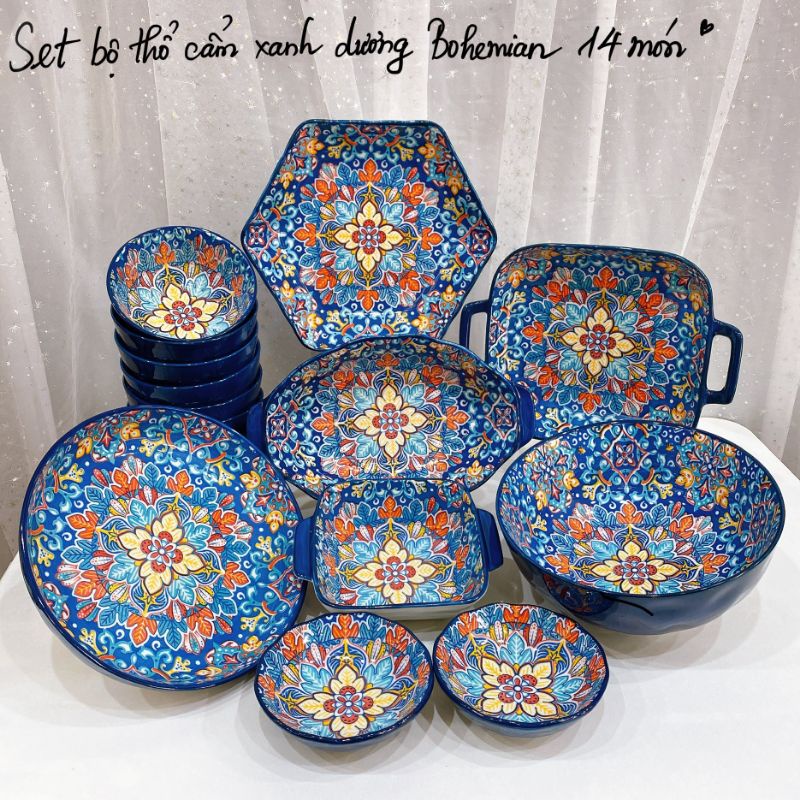 🤗Set bát đĩa thổ cẩm có tách lẻ