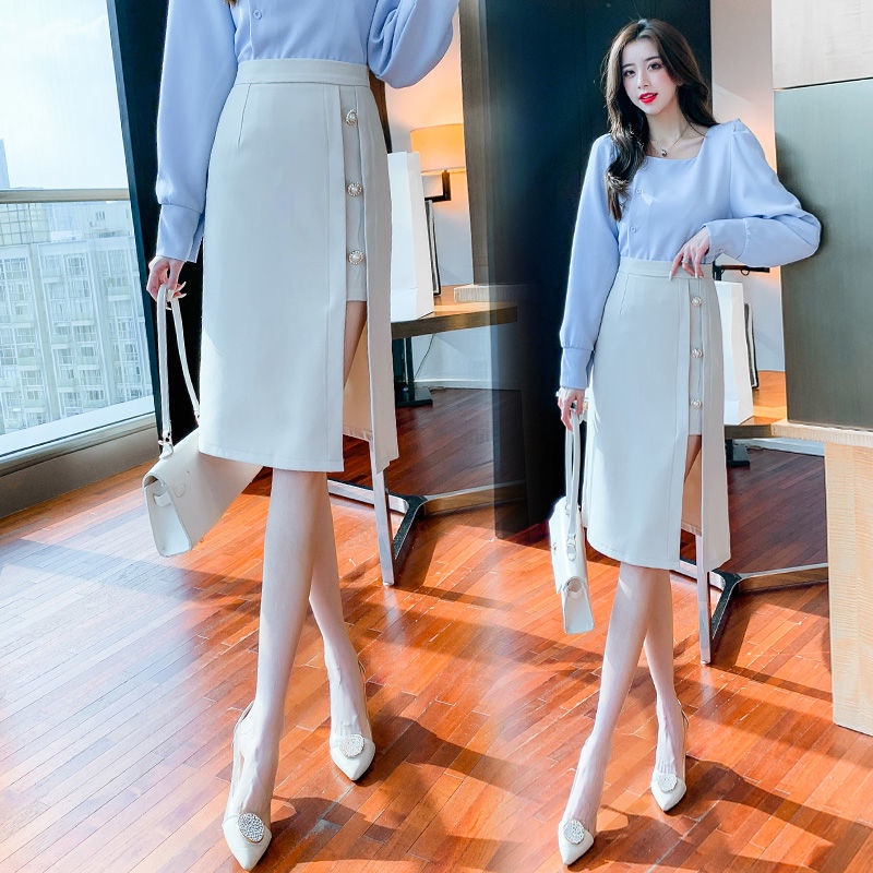 Chân Váy Xẻ Tà Phong Cách Hàn Quốc Trẻ Trung Thanh Lịch Dành Cho Nữ