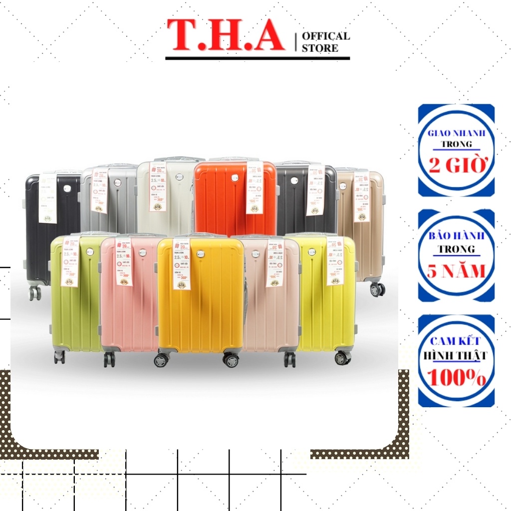 ✨VALI Du Lịch✨Bảo Hành 5 năm - Mã 202 - Chịu Lực Tốt, Chống Va Đập, Chống Trầy Xước - VALI Chính Hãng✨THA Store
