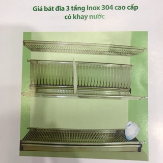 Kệ úp chén bát âm tủ 3 tầng , giá bát đĩa 3 tầng 304 EDEL