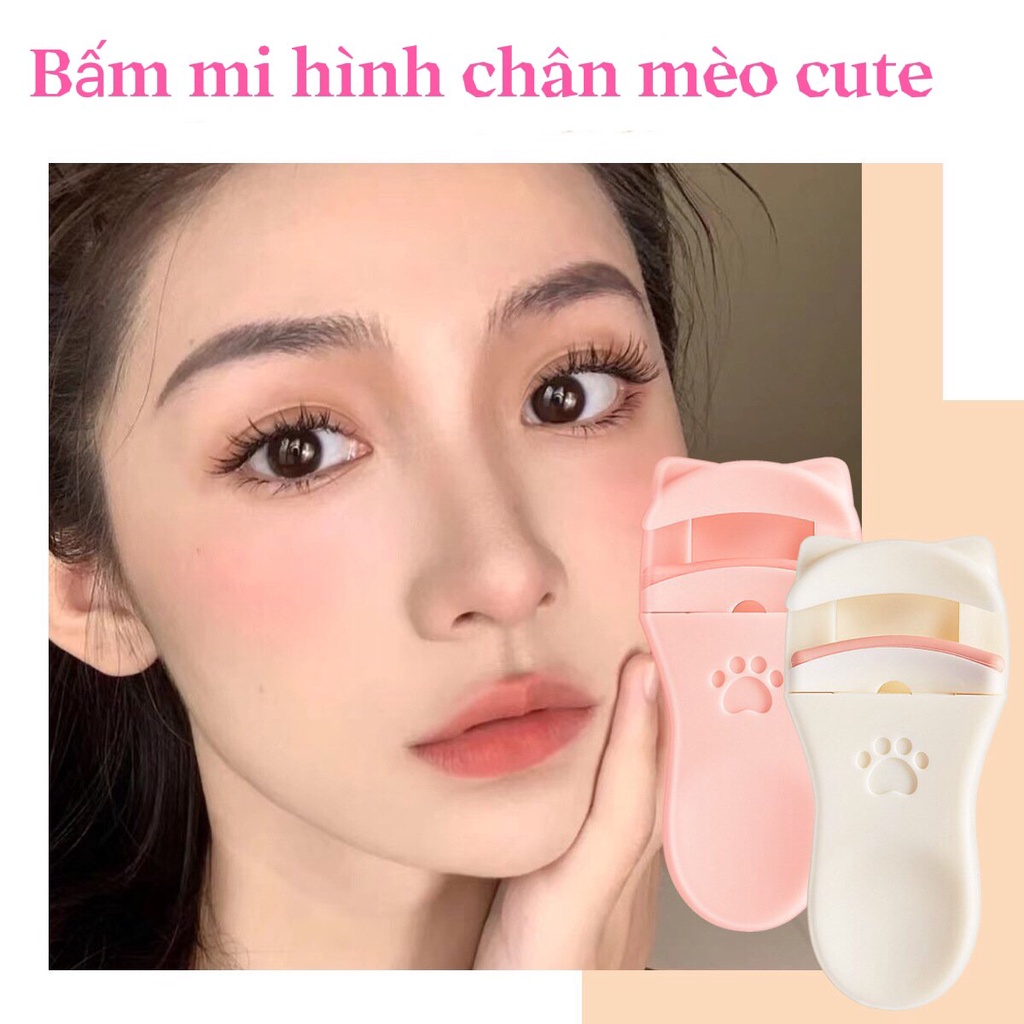 Freeship - Bộ 2 bấm mi hình chân mèo siêu xinh dễ thương ,Máy uốn lông mi mini nhỏ gọn siêu cute
