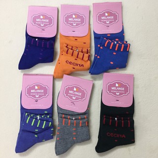 Sét 6 Đôi Tất/Vớ Nữ Cao Cấp Melange Cổ Cao Sợi Cotton Thấm Hút Mồ Hôi, Khử Mùi MC02005