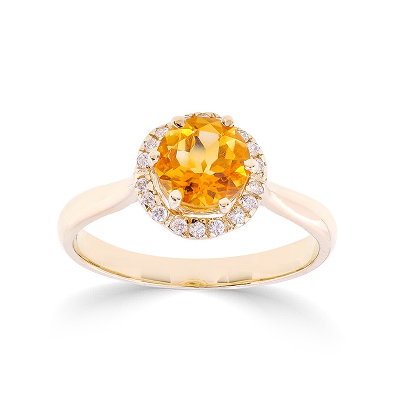 Nhẫn DOJI vàng 14K gắn đá CITRINE 660