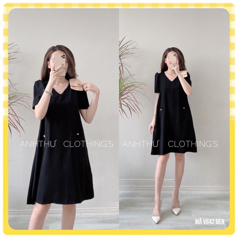 VÁY ĐỎ DÁNG XUÔNG ĐÍNH NƠ VAI NỮ TÍNH