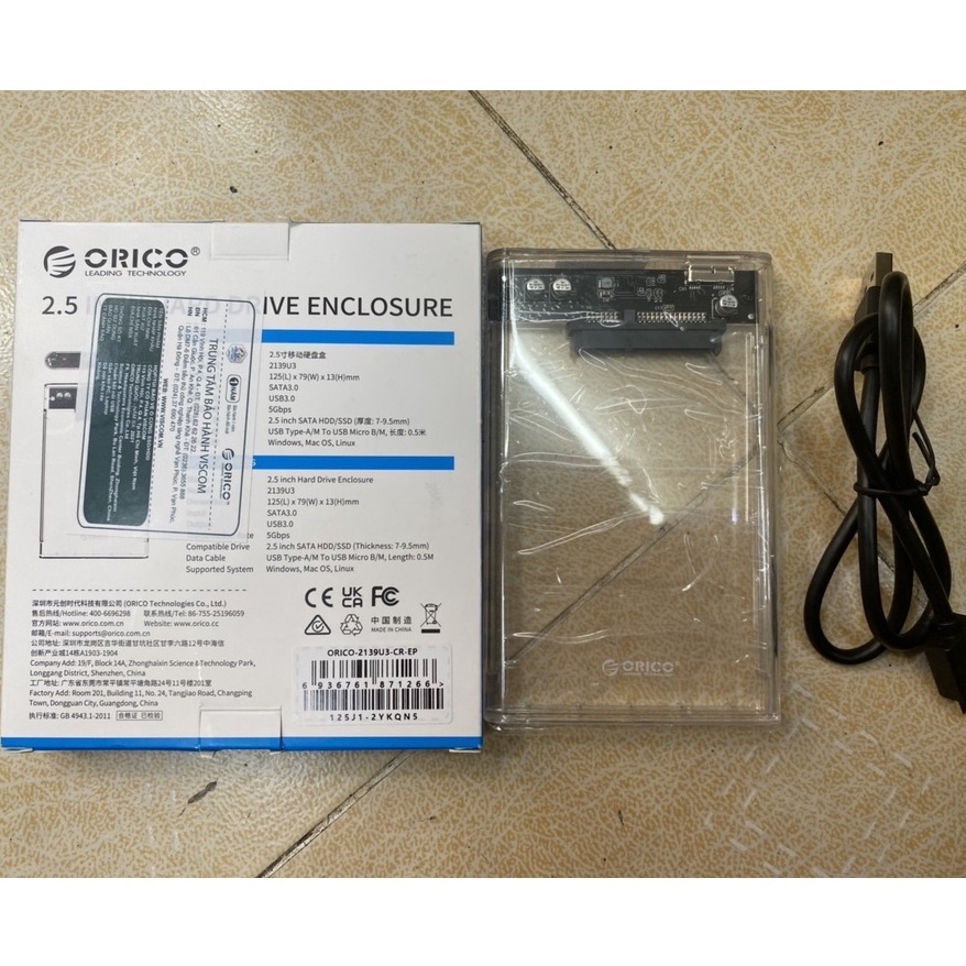 Box ổ cứng 2.5'' Orico/Gloway Sata 3.0 - Dùng cho HDD, SSD - SP Chính hãng