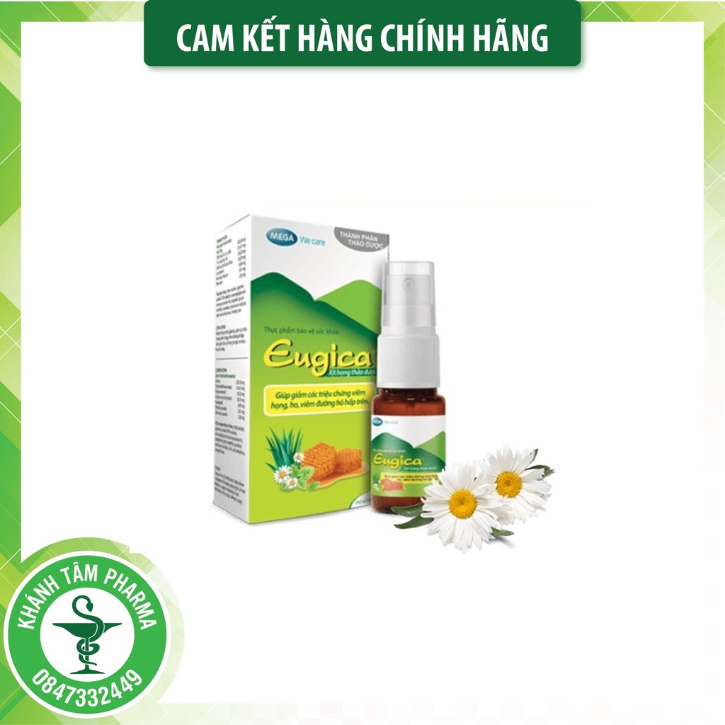 Xịt họng thảo dược Eugica mouth spray, giảm ho, chống viêm đường hô hấp trên!