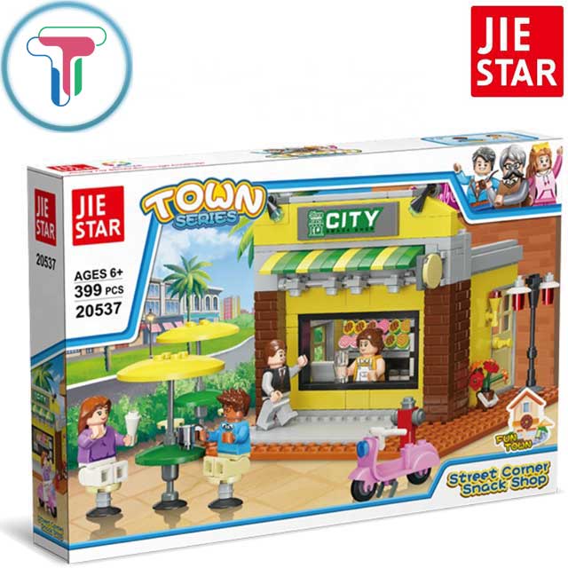 Đồ chơi lắp ráp tiệm bán đồ ăn vặt, bánh mì, cà phê 399 mảnh ghép