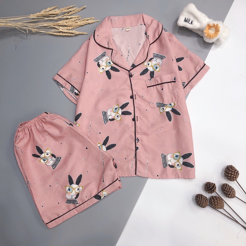 Bộ ngủ quần cộc áo cộc pijama kate thái cực hot hit bộ pyjama bộ pizama | BigBuy360 - bigbuy360.vn