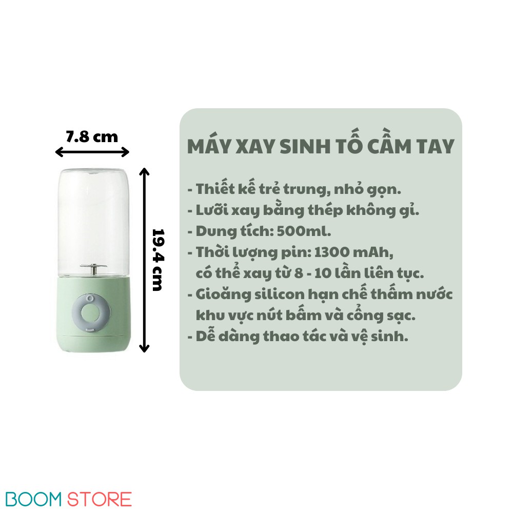 Máy xay sinh tố cầm tay mini đa năng nhỏ gọn cao cấp Boom Store