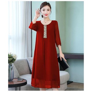 Đầm suông trung niên đính cườm sang trọng