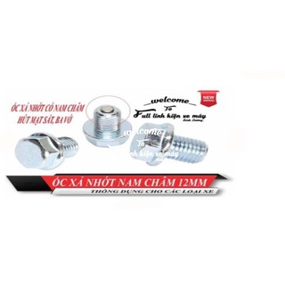 Ốc xả nhớt nam châm inox 12 cho mọi dòng xe
