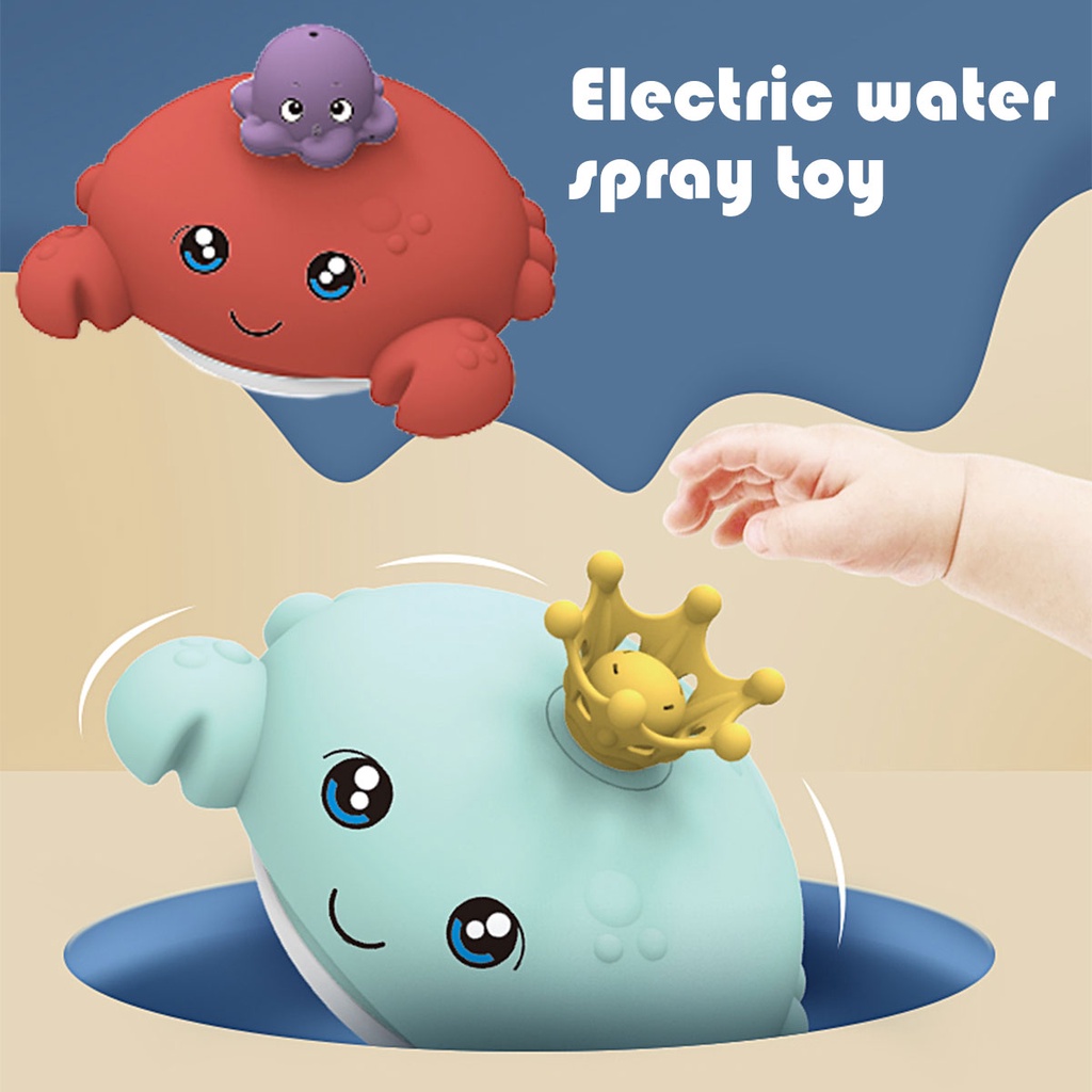 JJJ Đồ Chơi Hình Cua Phun Nước Chạy Bằng Điện Chống Thấm Nước Cho Bé 1-Sshc75