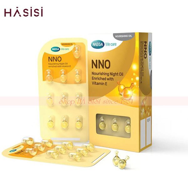 Viên Dưỡng Khóa Ẩm Da Ban Đêm NNO NOURISHING NIGHT OIL ENRICHED WITH VITAMIN E (3 vỉ x 10 viên/hộp)