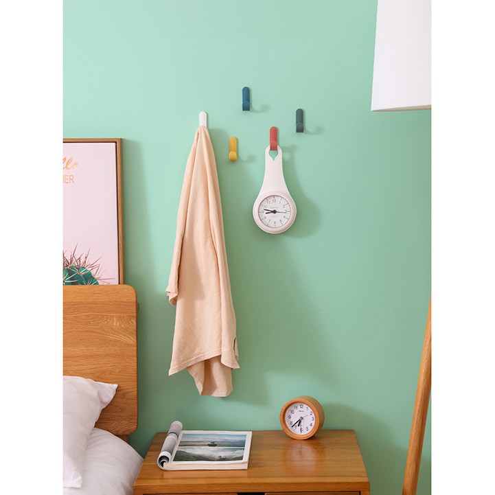 Móc nhựa dán tường treo đồ dùng nhà bếp phòng tắm bàn làm việc,móc chữ J treo đồ, trang trí decor nhà cửa nhiều màu sắc