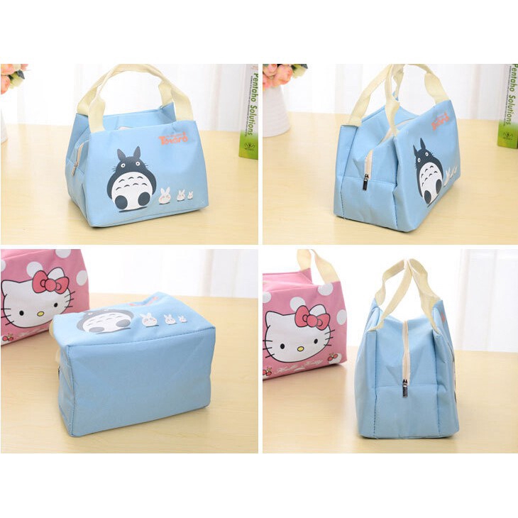 Túi đựng hộp cơm trưa chống thấm nước họa tiết hoạt hình dễ thương tiện lợi