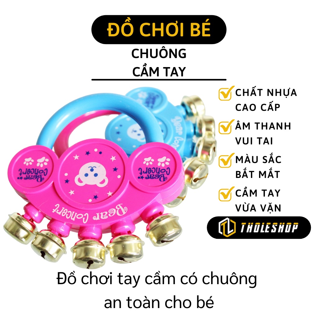 Lục Lạc Tay Cầm - Xúc Xắc Nhiều Màu Sắc Có Chuông Cho Trẻ Sơ Sinh, An Toàn 6186