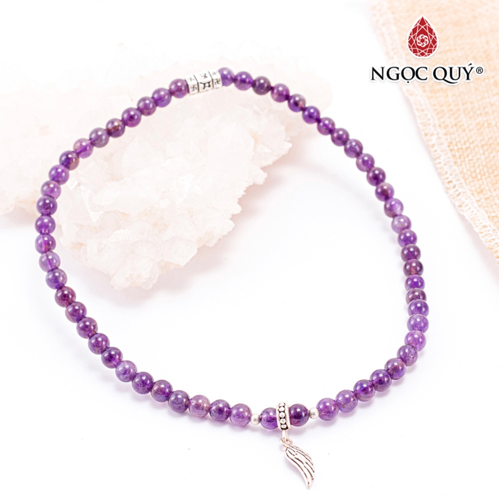 Vòng 2 line TA tím phối charm bạc - Ngọc Quý