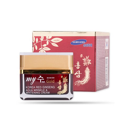 Kem Dưỡng Trắng Da Chống Lão Hóa My Jin Gold Korea Red Ginseng Aqua Wrinkle Whitening Cream 50ml