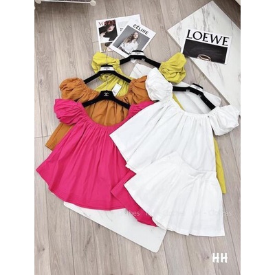 Sét bộ trễ vai tay bèo bồng nhiều màu xinh mặc được 2 kiểu