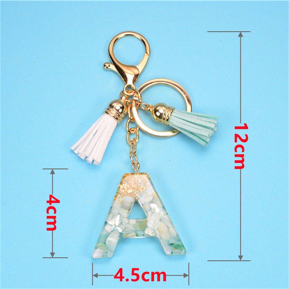 1 Móc Khóa Nhựa Hình 26 Chữ Cái Màu Gradient|Móc Khóa Hình Bảng Chữ Cái Đính Lá Nhôm Phối Tua Rua Thời Trang