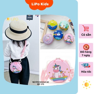 Túi đeo chéo hình hộp tròn hoạt hình ngựa pony cho bé, túi đeo trẻ em phong cách hàn quốc đáng yêu - tb019tronnhua
